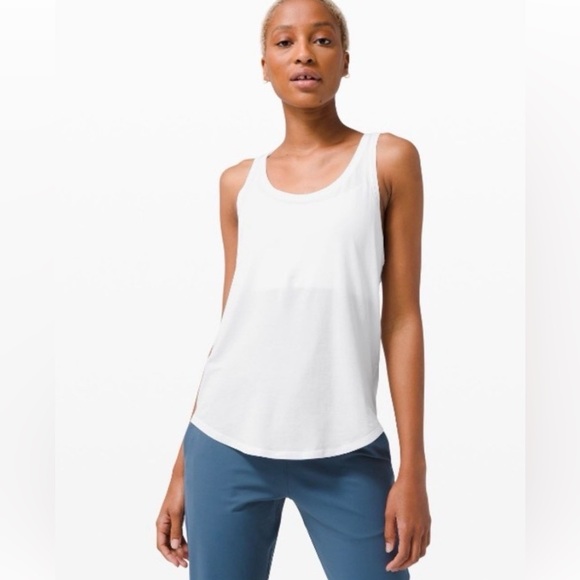lululemon athletica Tops - Lululemon White Love Tank Top Pleated